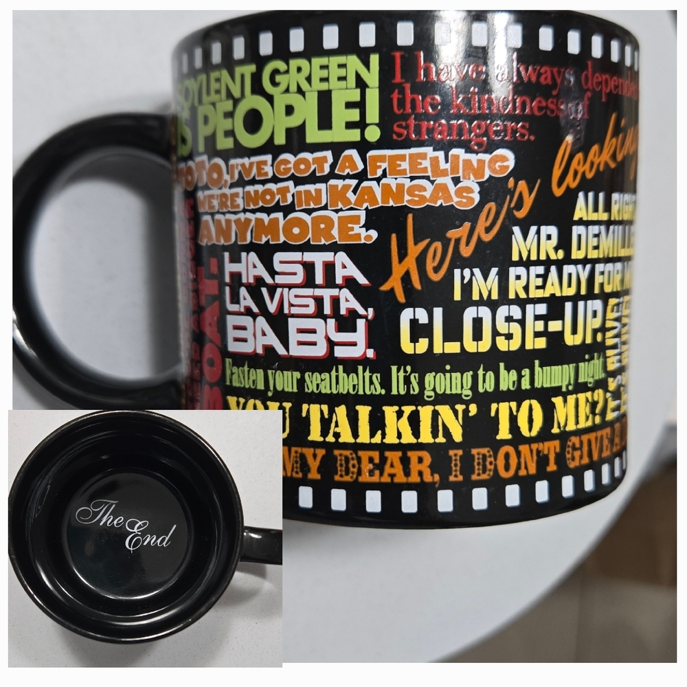 The Unemployed Philosophers Guild Classic Movie Quotes Coffee Mug Cup Black